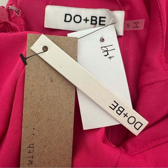 DO+BE NWT Ruffle Shoulder Pink Peplum Top Size S - Picture 8 of 8